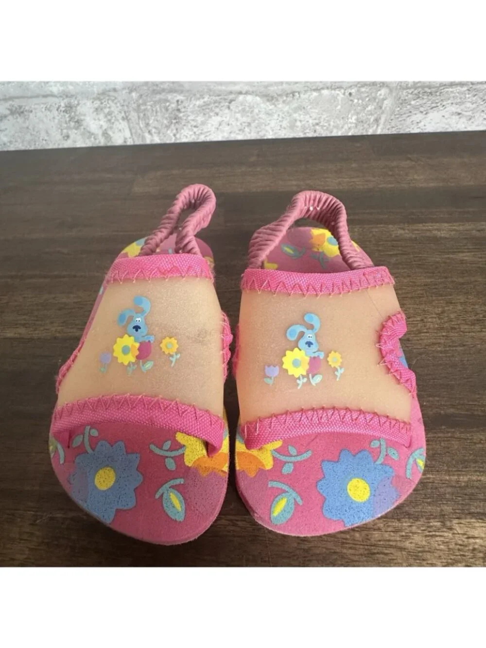 Vintage Blues Clues Baby Sandals Size 0-3 Months Nick Jr. Pink Foam 4870